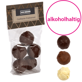 5er-Pralinenset (alkoholhaltig), ca. 60 g, 4/4-farbig beidseitig bedruckt