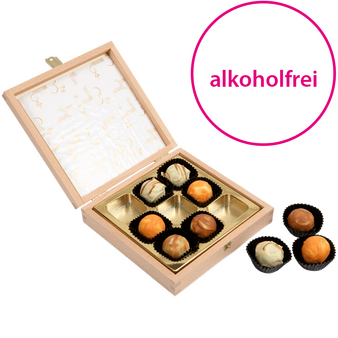 9er-Pralinenbox (alkoholfrei), ca. 100 g, 4/0-farbig einseitig bedruckt