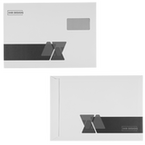 Briefumschlag DIN B4 (Lasche an der schmalen Seite) haftklebend mit Fenster beidseitig 1/1 bedruckt