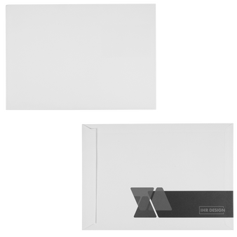 Briefumschlag DIN B4 (Lasche an der schmalen Seite) haftklebend ohne Fenster einseitig 0/1 bedruckt (Rückseite)