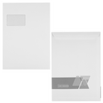 Briefumschlag DIN C4 (Lasche an der schmalen Seite) haftklebend mit Fenster einseitig 0/1 bedruckt (Rückseite)