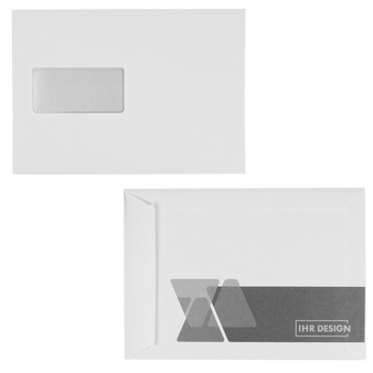 Briefumschlag DIN EA5-6 quer haftklebend mit Fenster einseitig 0/1 bedruckt (Rückseite)