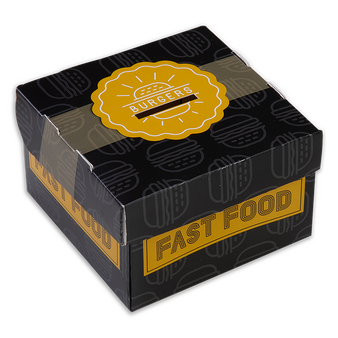 Burgerbox (11 x 11 x 7 cm) einseitig bedruckt 4/0-farbig