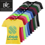 Damen-T-Shirt Basic, farbig - B&C Collection, mit zwei Druckpositionen