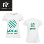 Damen-T-Shirt Basic, weiß - B&C Collection, mit zwei Druckpositionen