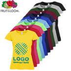 Damen-T-Shirt Budget, farbig - Fruit of the Loom, mit zwei Druckpositionen