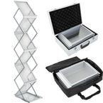 Prospektständer, Silber mit Koffer