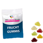 Fruchtgummi-Tütchen 10g (Form: Schiff), 4/0 farbig einseitig bedruckt