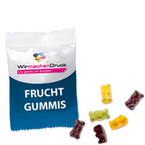 Fruchtgummi-Tütchen 10g Fruchtsaft (Form: Bärchen), 4/0 farbig einseitig bedruckt