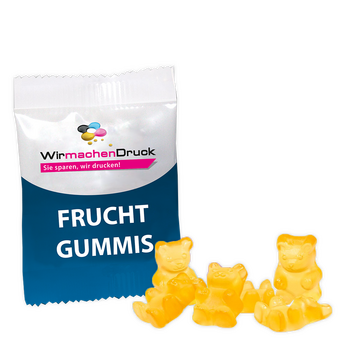 Fruchtgummi-Tütchen 20g Honig (Form: Bärchen), 4/0 farbig einseitig bedruckt