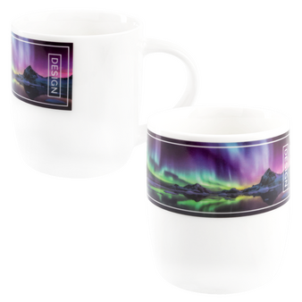 Tasse bedruckt von vorn und seitlich