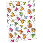 Geschenkpapier B1 (700 x 1000 mm) mit Bunte-Herzen-Motiv