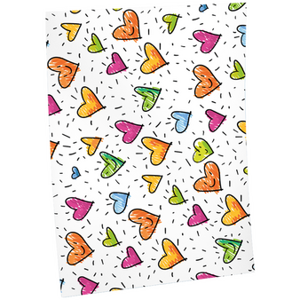 Geschenkpapier DIN A0 (841 x 1189 mm) mit Bunte-Herzen-Motiv