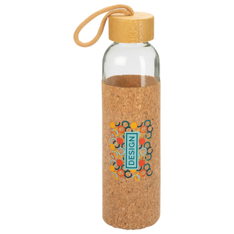 Glasflasche mit Naturkorkhülle bedruckt