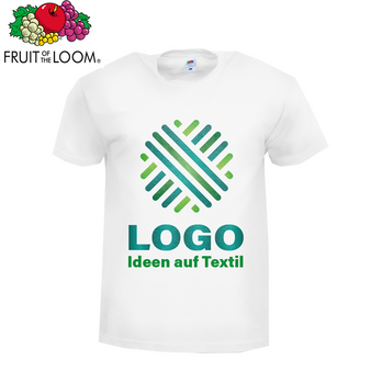 Herren-T-Shirt Budget, weiß - Fruit of the Loom, mit einer Druckposition