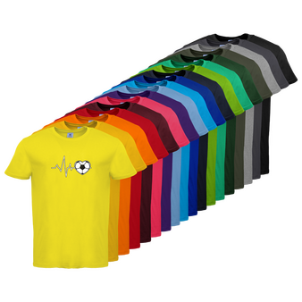 Tshirt, farbig bedruckt, Vorderseite, verschiedene Farben
