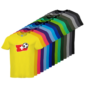 Tshirt, farbig bedruckt, Vorderseite, verschiedene Farben