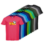 Tshirt, farbig bedruckt, Vorderseite, verschiedene Farben