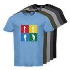 Tshirt, farbig bedruckt, Vorderseite, verschiedene Farben
