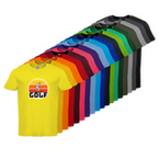 Tshirt, farbig bedruckt, Vorderseite, verschiedene Farben