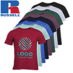Herren-T-Shirt Organic, farbig - Russell, mit zwei Druckpositionen