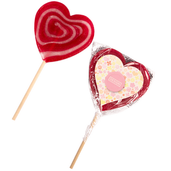 Herz-Lolli, 4/0-farbig einseitig bedruckt