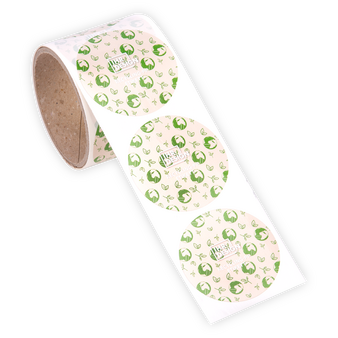 Etiketten, bedruckt, Form auf Rolle