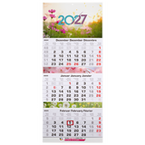 Kalendermuster 3-Monatswandkalender (Mehrblock), 30 x 70 cm (4/0-farbig)