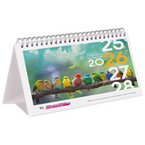 Kalendermuster Wochentischkalender zum Aufstellen 58 Seiten (52 Wochen + Deckblatt + 2 Zusatzbl&auml;tter), DIN lang quer (210 x 105 mm)