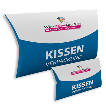 Kissenverpackung (35,5 cm x 4,5 cm x 19 cm) beidseitig bedruckt 4/4-farbig