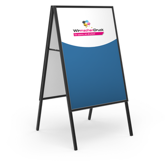 Kundenstopper STANDARD 70 x 100 cm, 32mm Rahmen (Schwarz), mit Postertasche, mit Plakaten