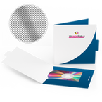 Mappe für CD-Verpackung 13,5 x 13,5 cm, 2-teilig mit Verschluss, 4/0 farbig (Außenseite bedruckt), mit Mattfolie kaschiert