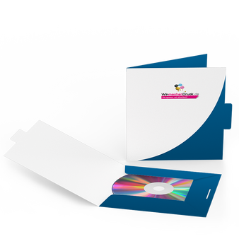 Mappe, farbig bedruckt mit CD, offen 