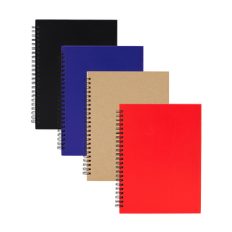 Notizblock mit Metall-Spiralbindung und Deckblatt aus recyceltem Karton Inhalt 80 Blatt liniert farbauswahl