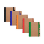 Notizblock mit Metall-Spiralbindung und Deckblatt aus recyceltem Karton inkl. Stift Inhalt: 60 Blatt