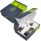 Box, farbig bedruckt, offen