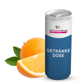 Orangensaft Getränkedose farbig bedruckt