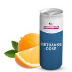 Orangensaft Getränkedose farbig bedruckt