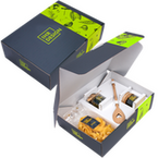 Box, farbig bedruckt, offen