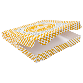 Pizzakarton (32 x 32 x 4 cm) einseitig bedruckt 4/0-farbig (CMYK)