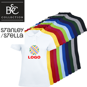 Poloshirt Damen, Organic - mit VIER Druckpositionen