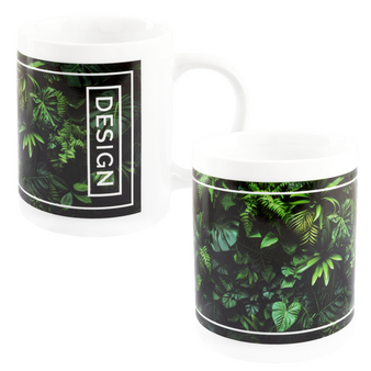 Tasse bedruckt von vorn und seitlich