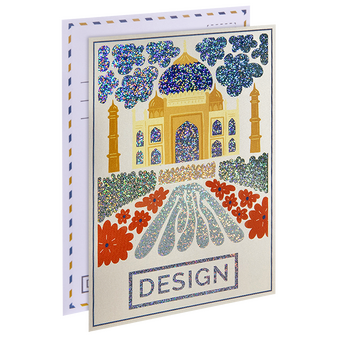 Postkarte, DIN A5 (14,8 x 21,0 cm), mit partieller Glitzer-Lackveredelung