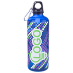 Sportflasche aus RPET mit Aluminiumkarabiner, 600 ml