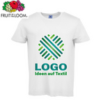 TOPSELLER Herren-T-Shirt Basic, weiß - Fruit of the Loom, mit einer Druckposition