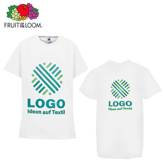 TOPSELLER Kinder-T-Shirt Basic, wei&szlig; - Fruit of the Loom, mit zwei Druckpositionen