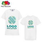 TOPSELLER Kinder-T-Shirt Basic, wei&szlig; - Fruit of the Loom, mit zwei Druckpositionen