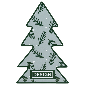 Visitenkarte Tannenbaum, 55 x 85 mm, 1-seitig, 4/0-farbig CMYK