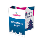 Weihnachtskarte, gefalzt auf DIN A5, vertikaler Doppelparallelfalz, 8-seitig