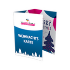 Weihnachtskarte, gefalzt auf DIN A6, vertikaler Wickelfalz, 6-seitig